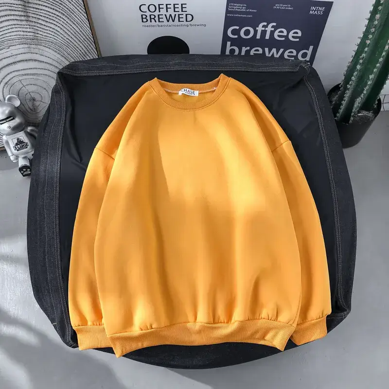 2020 Korean Style Men's Women's Sweatshirt Set Solid Color Loose Fit - Image 14