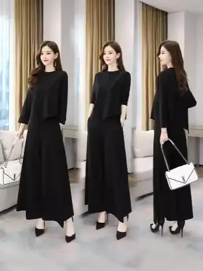 2024 spring and autumn new casual fashion sports suit western style long sleeve trousers pullover sweater women's two-piece fashion - Image 2