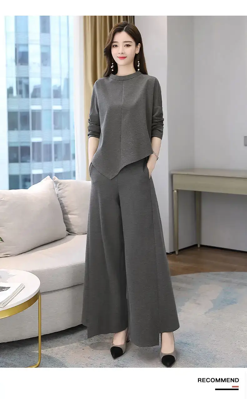 2024 spring and autumn new casual fashion sports suit western style long sleeve trousers pullover sweater women's two-piece fashion — feature 13