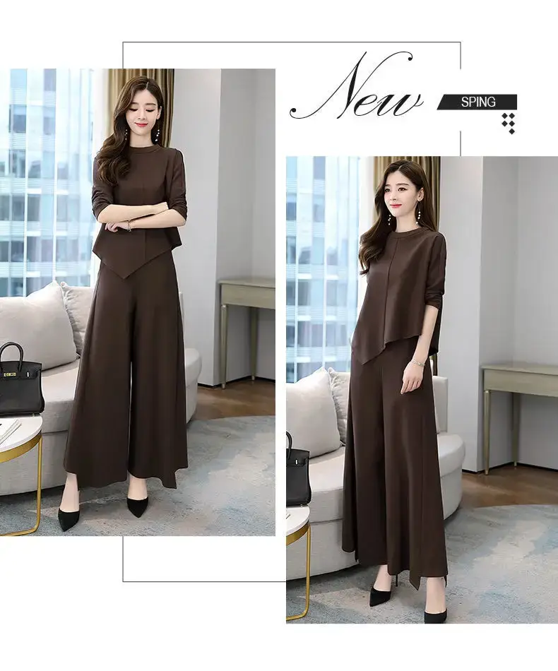 2024 spring and autumn new casual fashion sports suit western style long sleeve trousers pullover sweater women's two-piece fashion — feature 15