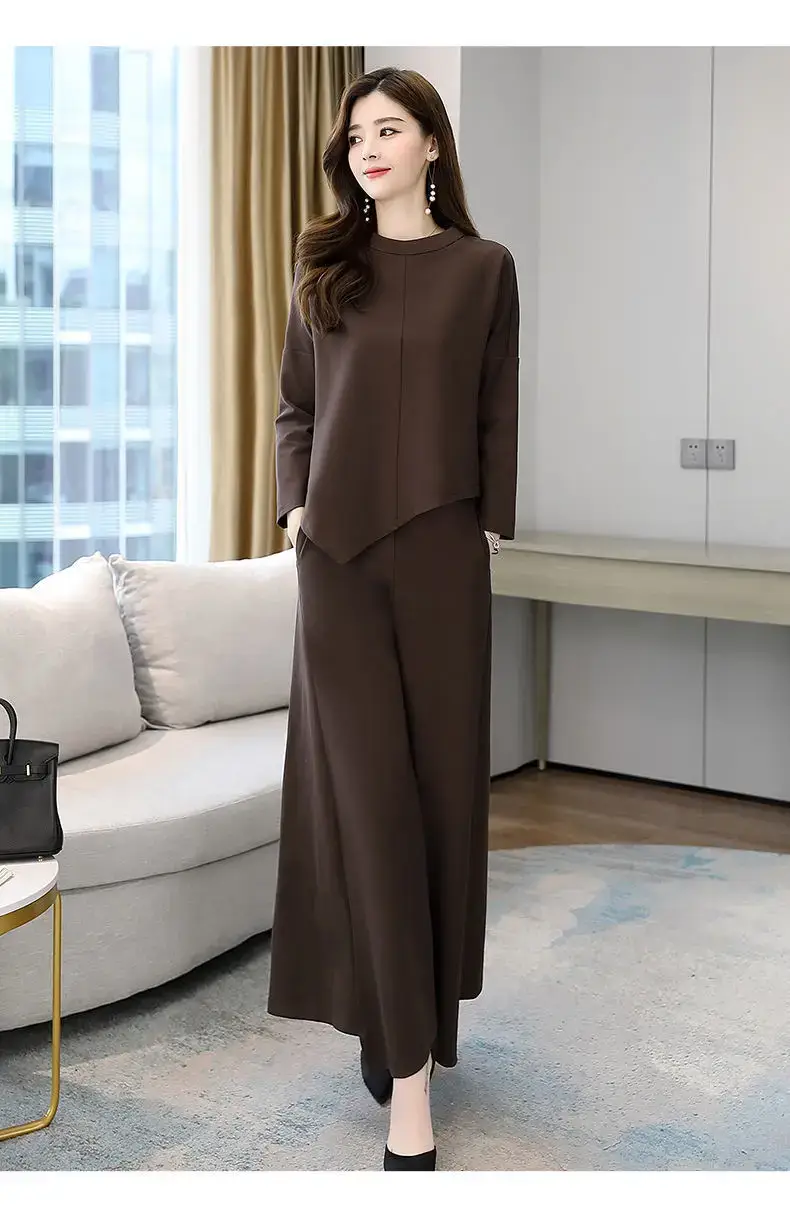2024 spring and autumn new casual fashion sports suit western style long sleeve trousers pullover sweater women's two-piece fashion — feature 16