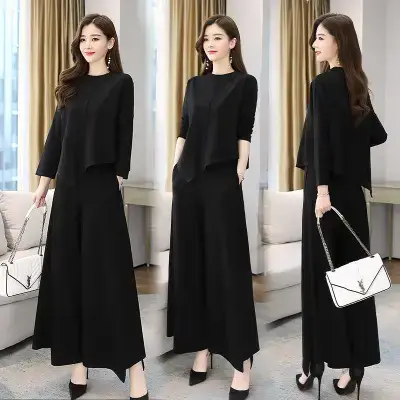 2024 spring and autumn new casual fashion sports suit western style long sleeve trousers pullover sweater women's two-piece fashion — feature 19