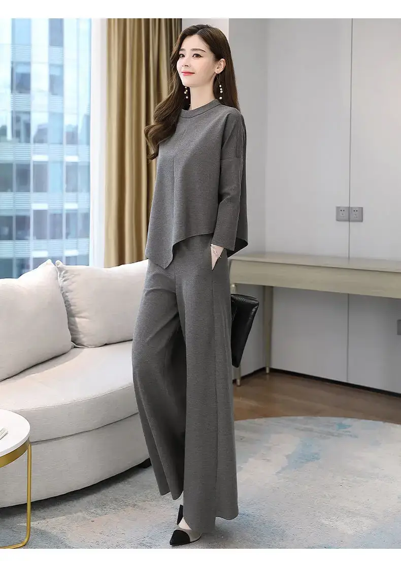2024 spring and autumn new casual fashion sports suit western style long sleeve trousers pullover sweater women's two-piece fashion — feature 3