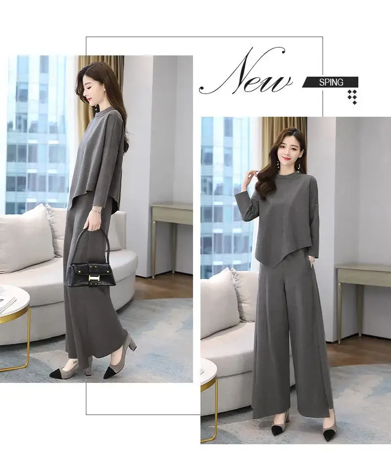 2024 spring and autumn new casual fashion sports suit western style long sleeve trousers pullover sweater women's two-piece fashion — feature 4