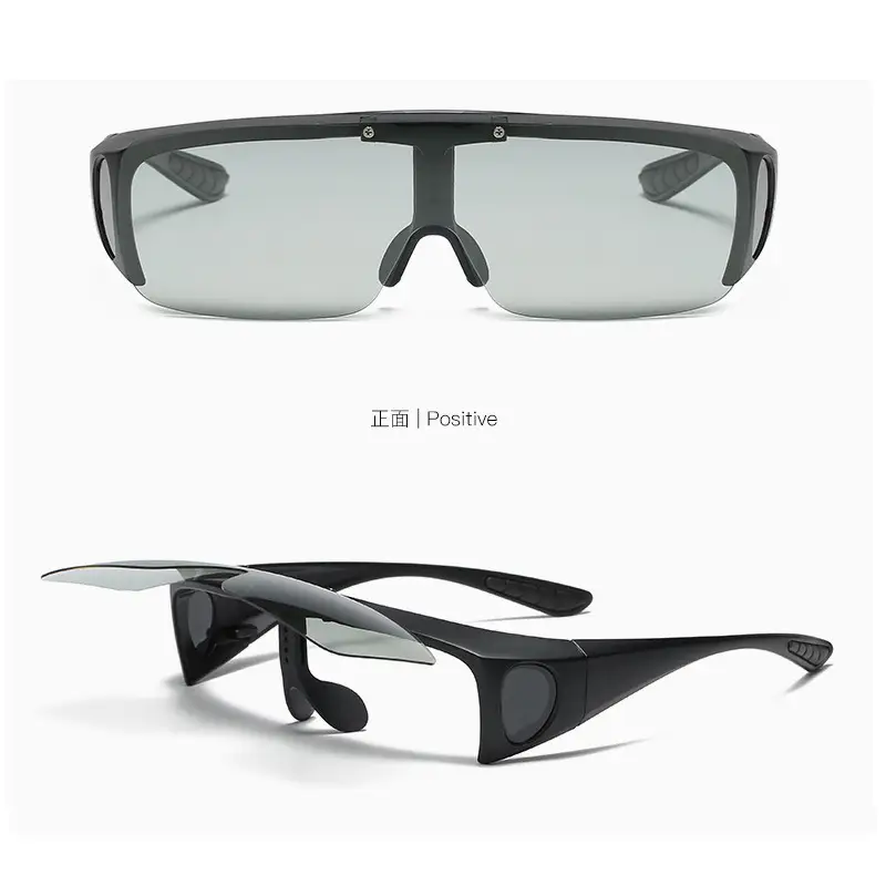 Flip-Up Polarized Sunglasses for Men Women One-Piece Set - Image 3