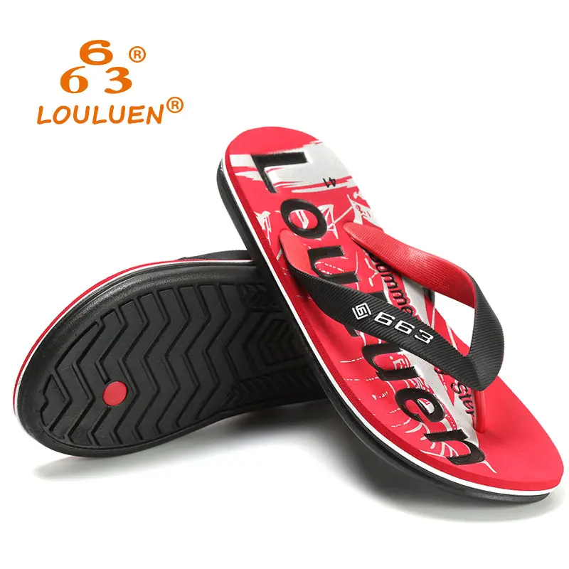 Lu Lu'An Red Flip-Flops for Men Outdoor Wear