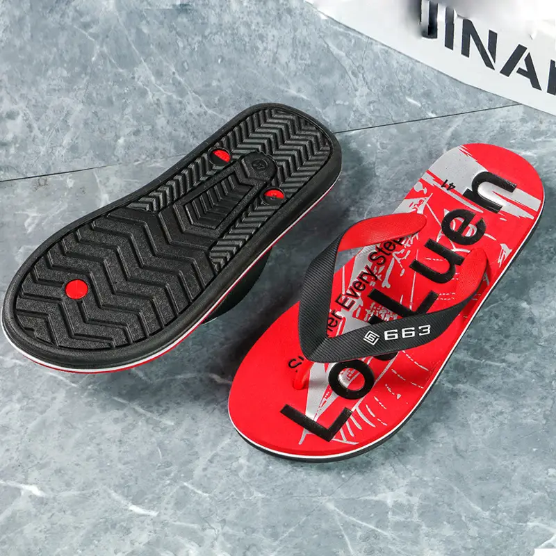 Lu Lu'An Red Flip-Flops for Men Outdoor Wear