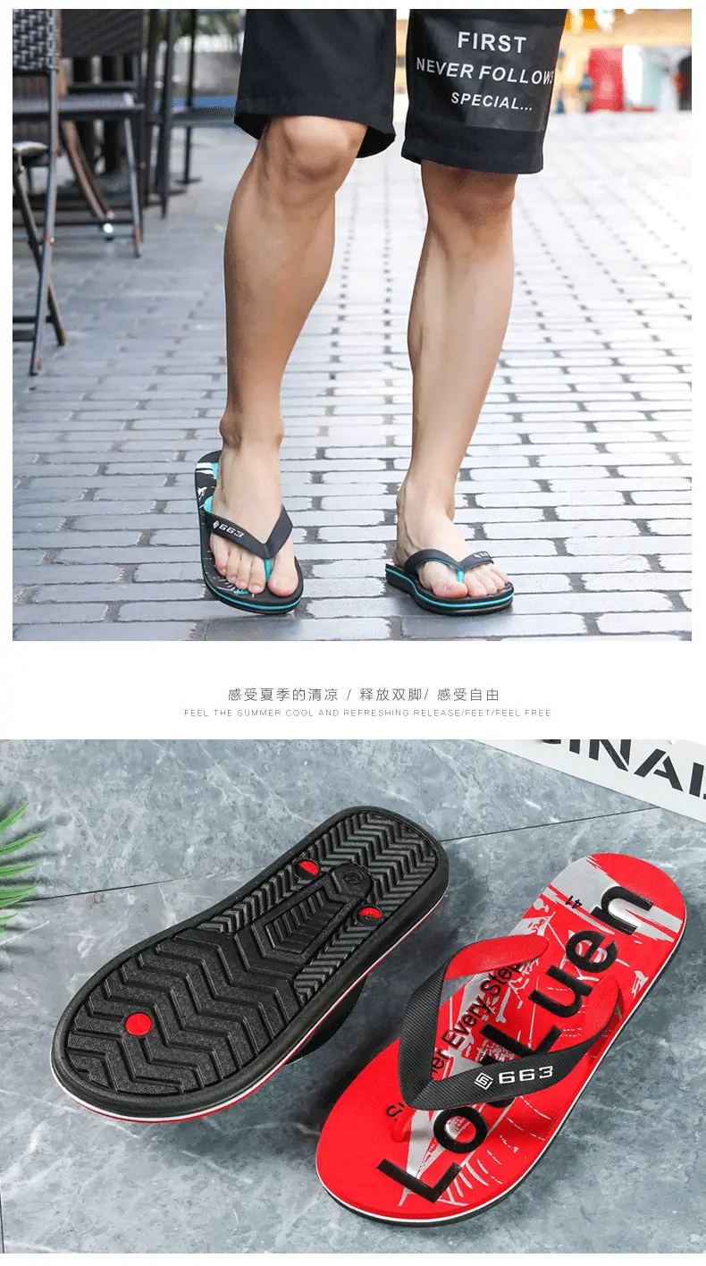 Lu Lu'An Red Flip-Flops for Men Outdoor Wear — feature 12
