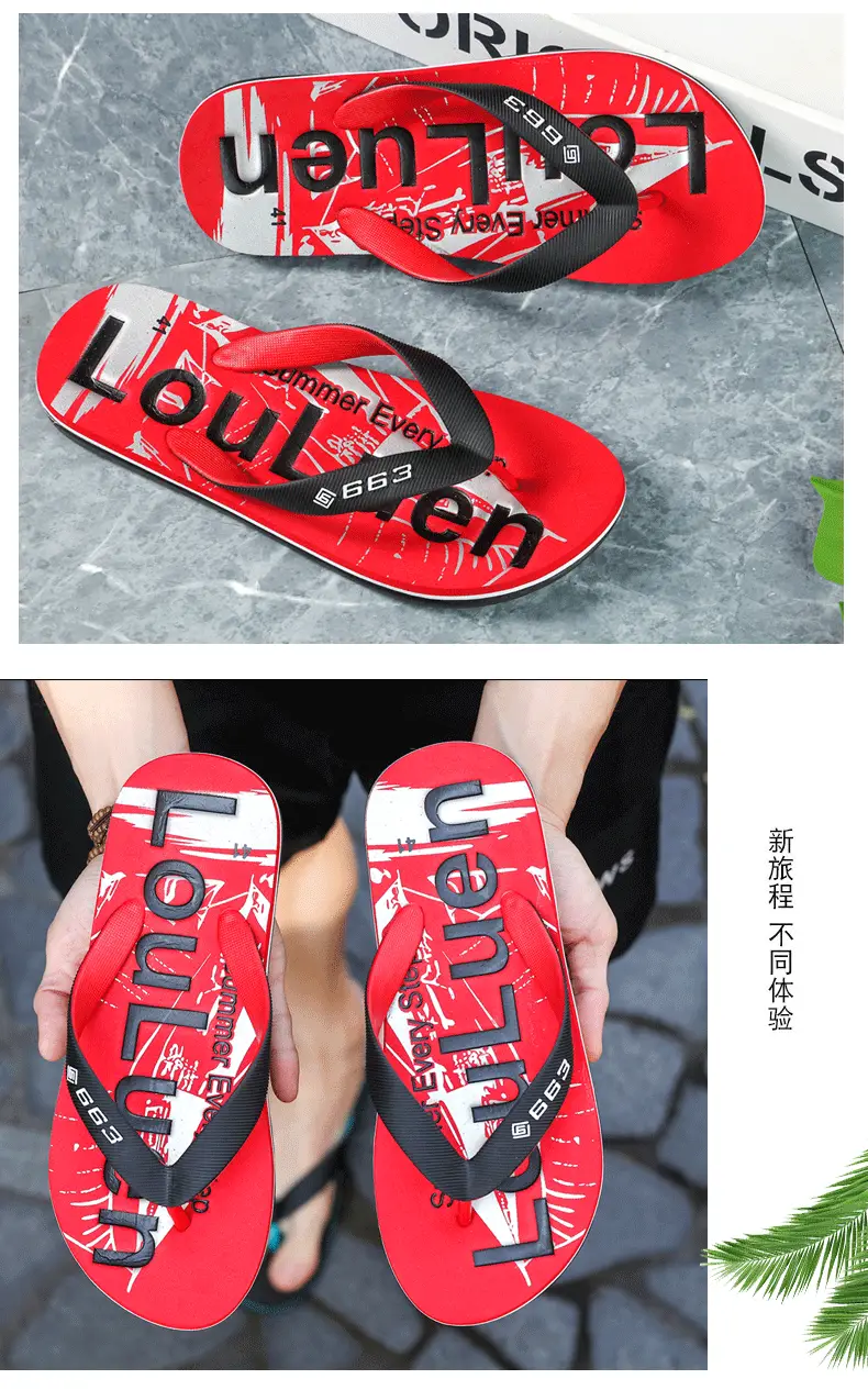 Lu Lu'An Red Flip-Flops for Men Outdoor Wear — feature 13