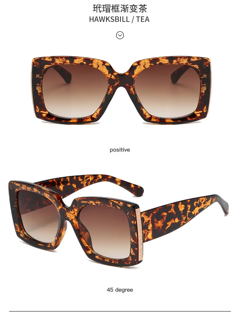 Leopard Print Sunglasses Black Grey UV Protection — feature 26