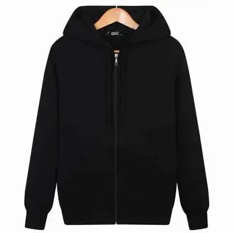 Men's White Fleece Zipper Hoodie Large - Image 4