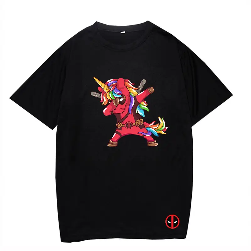 Marvel Deadpool T-Shirt Grey Plus Size Letter Print