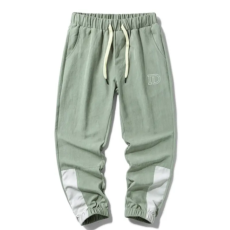 Men's Green Casual Pants with White Straps - Image 2
