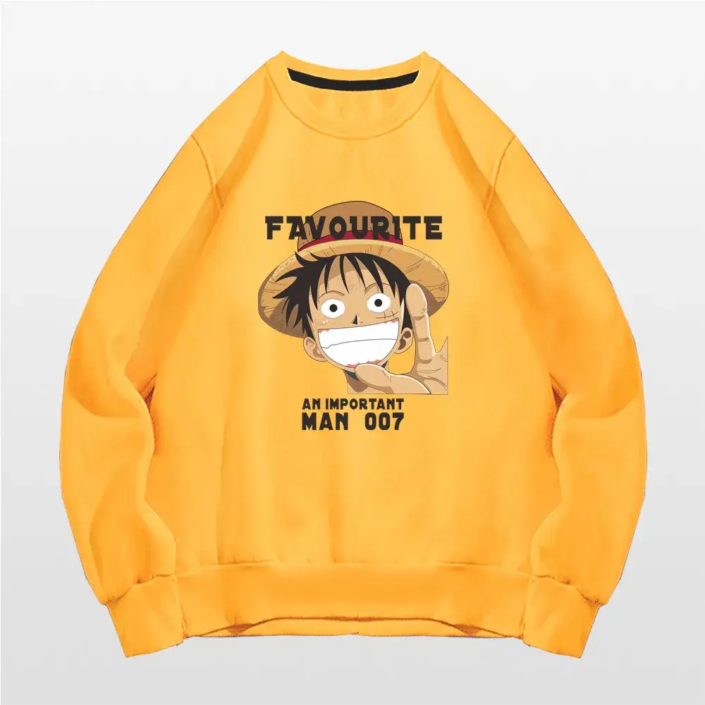 Men's Red One Piece Crewneck Sweatshirt Favourite Design - Image 3