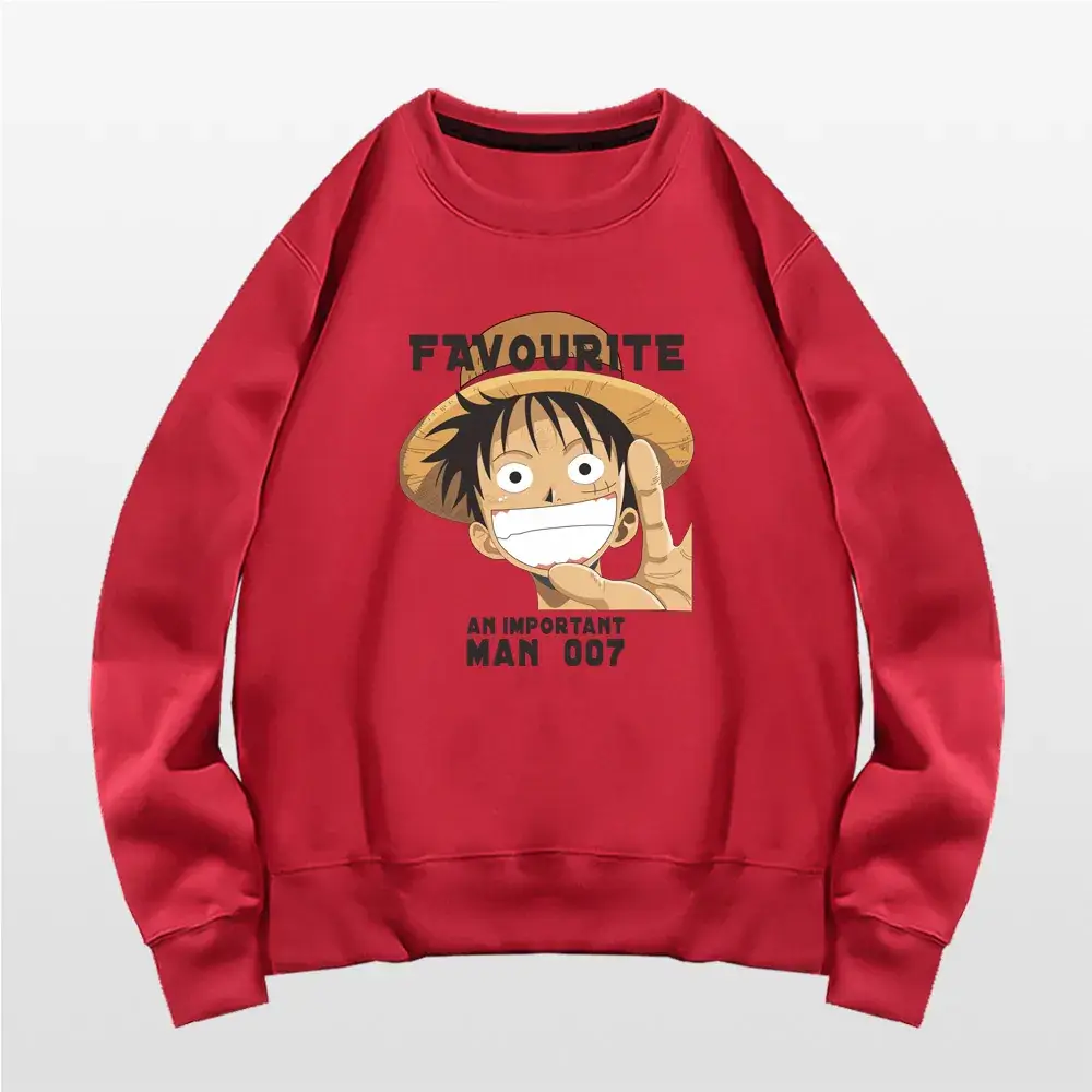 Men's Red One Piece Crewneck Sweatshirt Favourite Design - Image 4