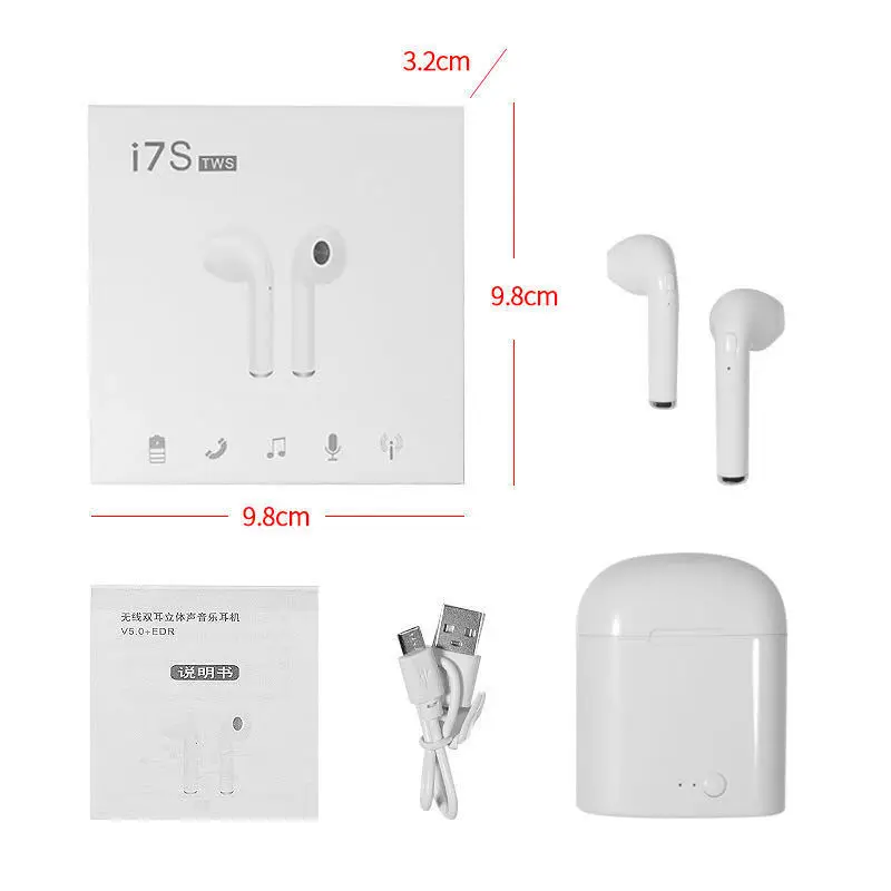 I7S Bluetooth 5.0 Earphones with Charging Case & Touch Screen - Image 6