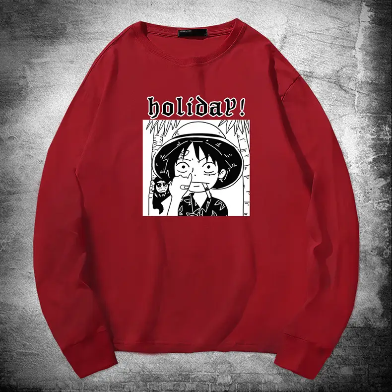 One Piece Luffy Holiday Red Sweatshirt - Image 13