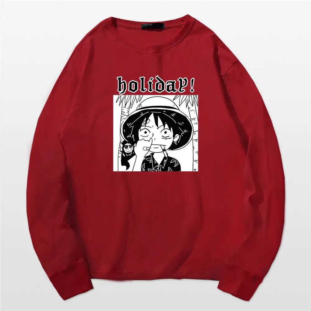One Piece Luffy Holiday Red Sweatshirt - Image 4