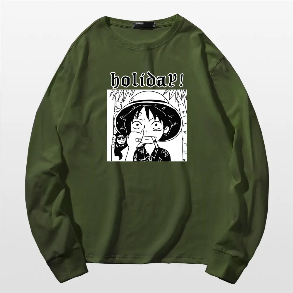 One Piece Luffy Holiday Red Sweatshirt - Image 6