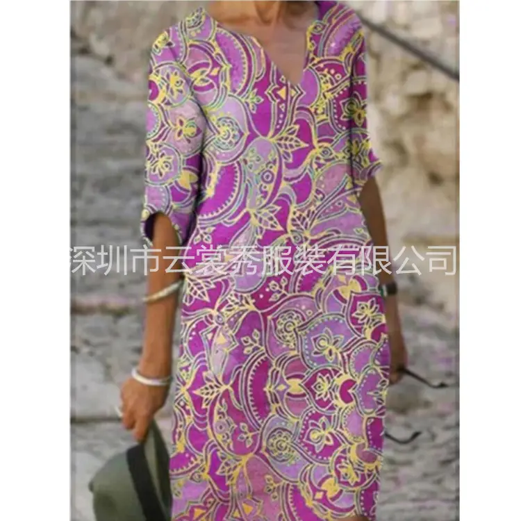 2020 Printed Cotton Floral Short Sleeve Women - Image 8