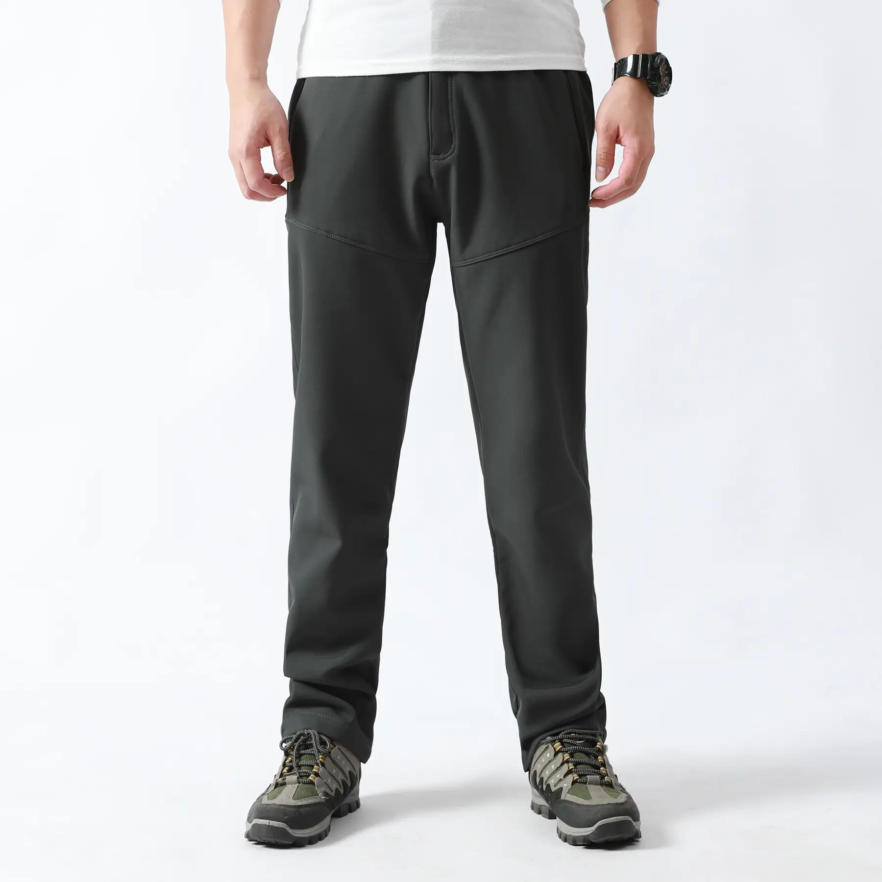 Men's Fleece-Lined Warm Hiking Pants Extra Large