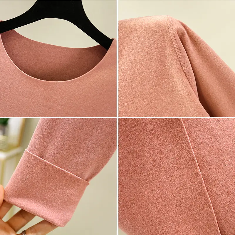 2023 Winter Velvet Round Neck Long Sleeve T-Shirt for Women Plus Size - Image 10