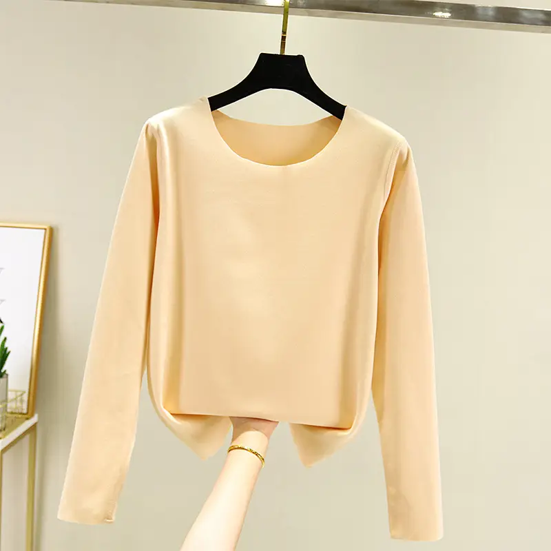 2023 Winter Velvet Round Neck Long Sleeve T-Shirt for Women Plus Size - Image 11