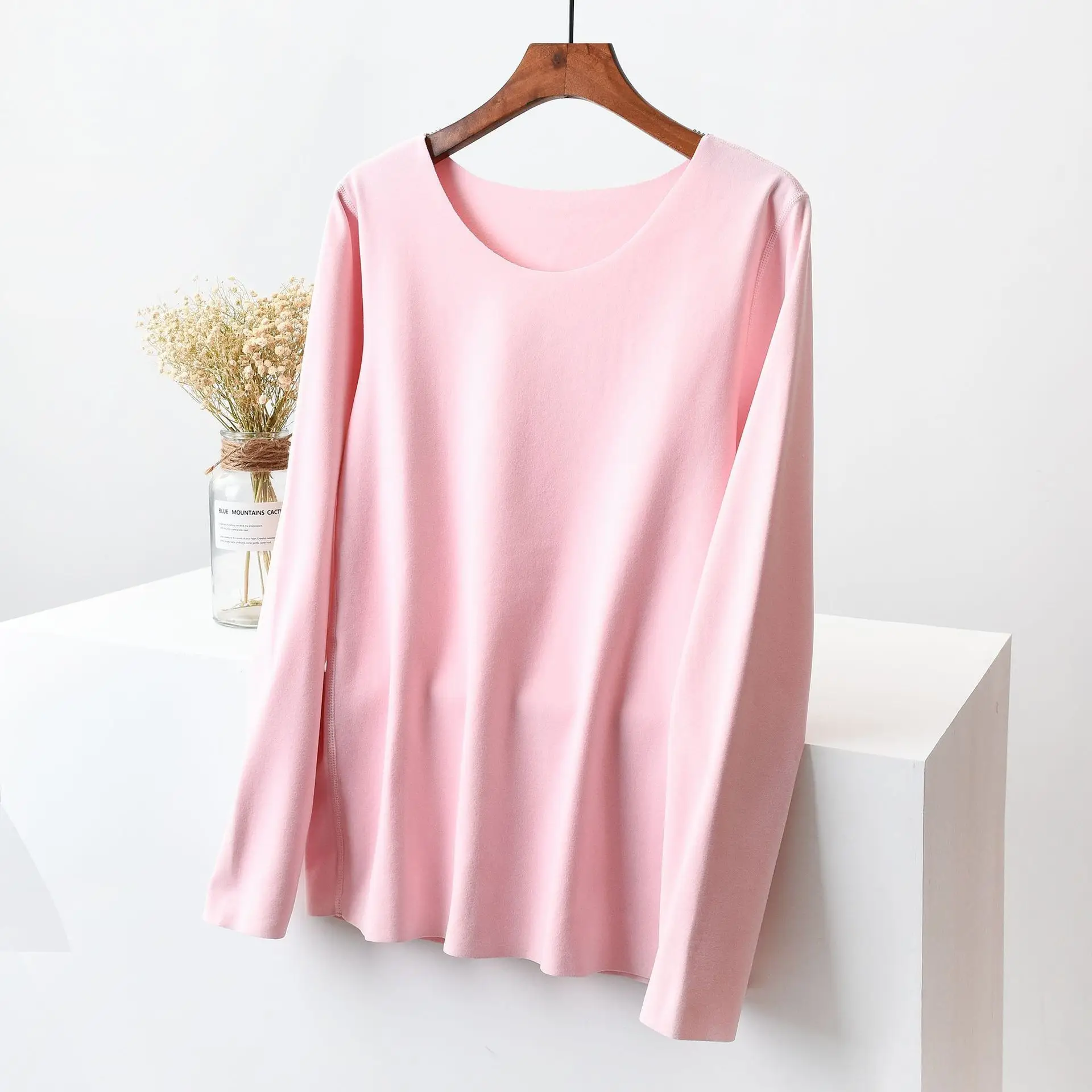 2023 Winter Velvet Round Neck Long Sleeve T-Shirt for Women Plus Size - Image 7