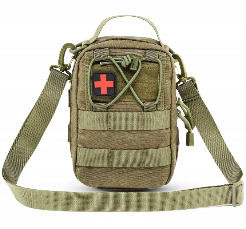 Military First Aid Shoulder Bag Camo Canvas - Image 2
