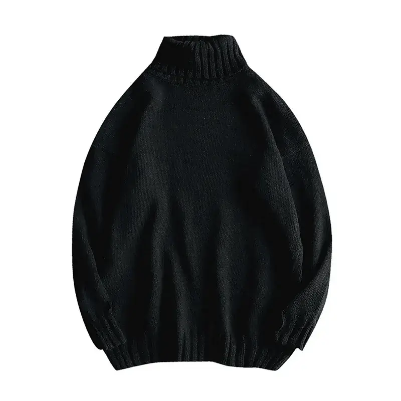 Men Winter White Turtleneck Sweater Loose Fit - Image 10