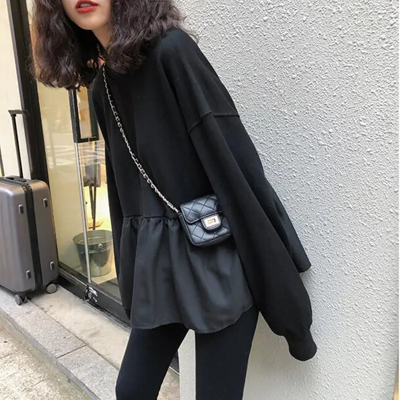 2026 Women Loose Fit Long Sleeve T-Shirt Solid Yellow - Image 6