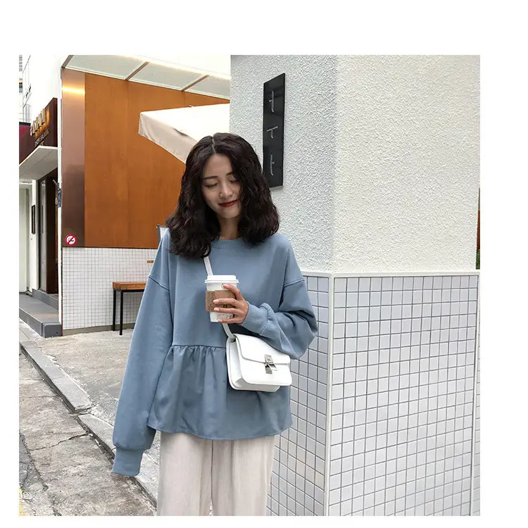 2026 Women Loose Fit Long Sleeve T-Shirt Solid Yellow - Image 7
