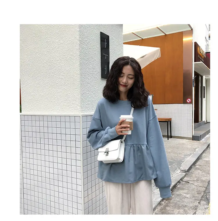 2026 Women Loose Fit Long Sleeve T-Shirt Solid Yellow — feature 31