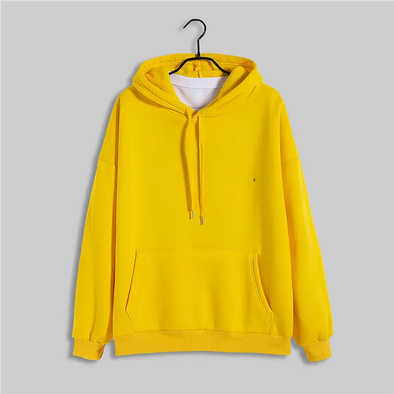 Men Green Solid Color Hooded Sweatshirt Korean Style - Image 2