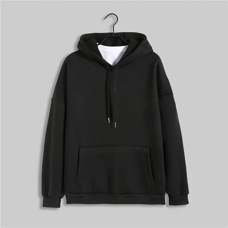 Men Green Solid Color Hooded Sweatshirt Korean Style - Image 6