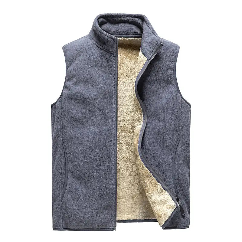 Men's Velvet Collar Vest Grey Large - Image 4