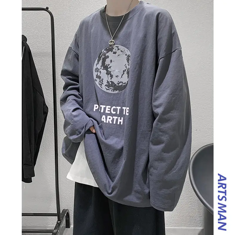 Men's White Loose T-Shirt with Graphic Print - Image 4