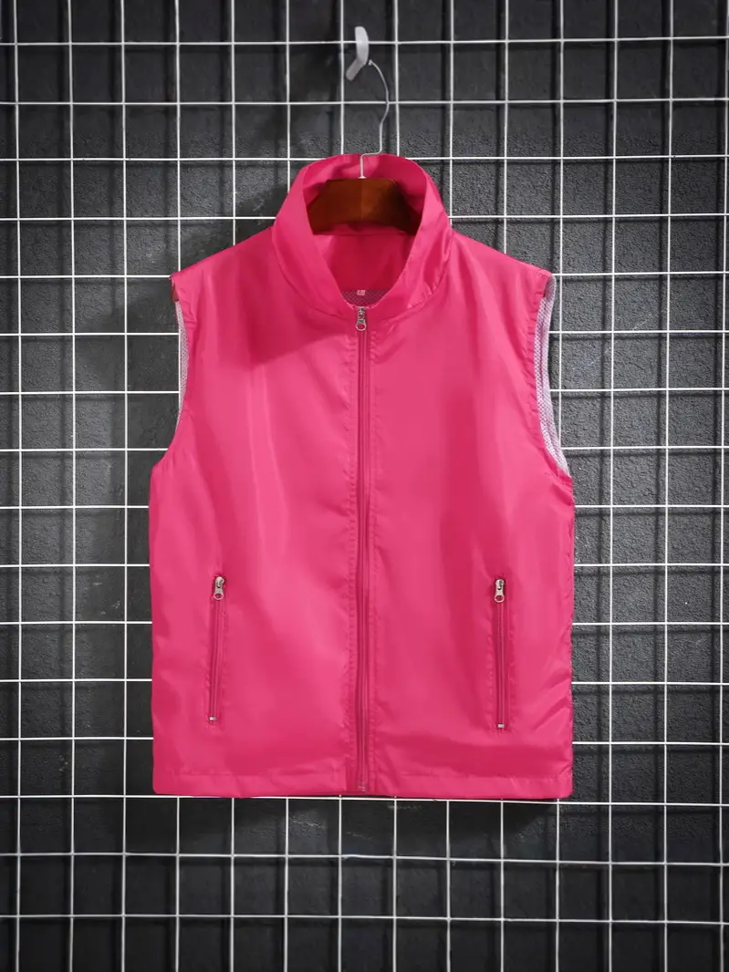 Orange Full-Sleeve Vest for Men with Zip Front - Image 2