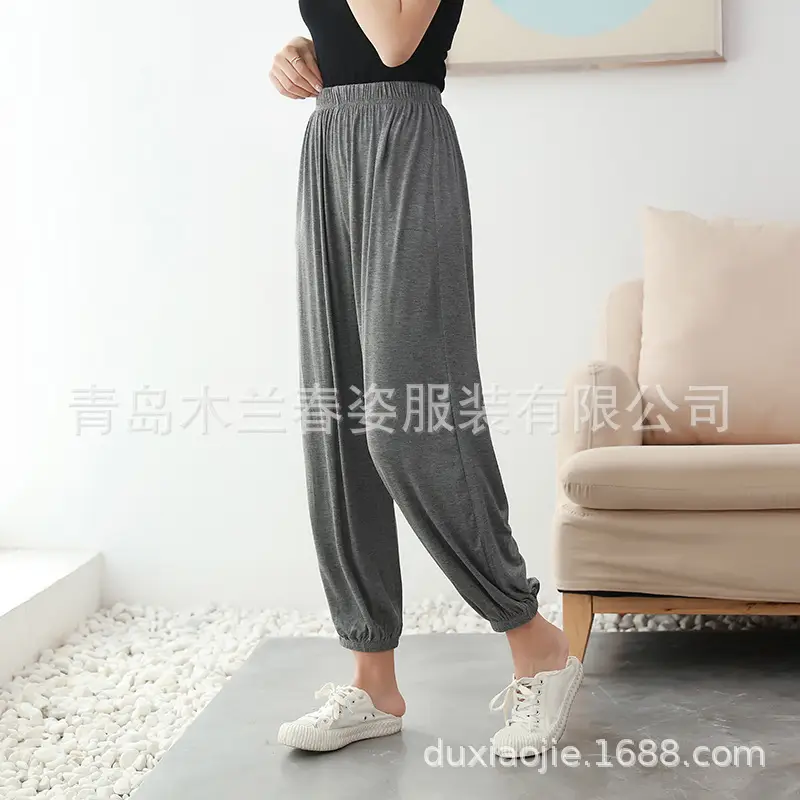 Women's Ankle-Tied Fat Girl Modal Pants Summer - Image 11
