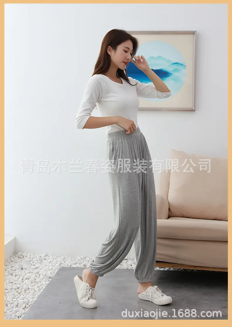 Women's Ankle-Tied Fat Girl Modal Pants Summer — feature 18