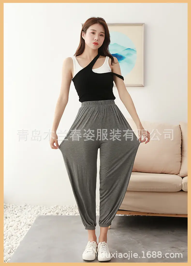 Women's Ankle-Tied Fat Girl Modal Pants Summer — feature 19