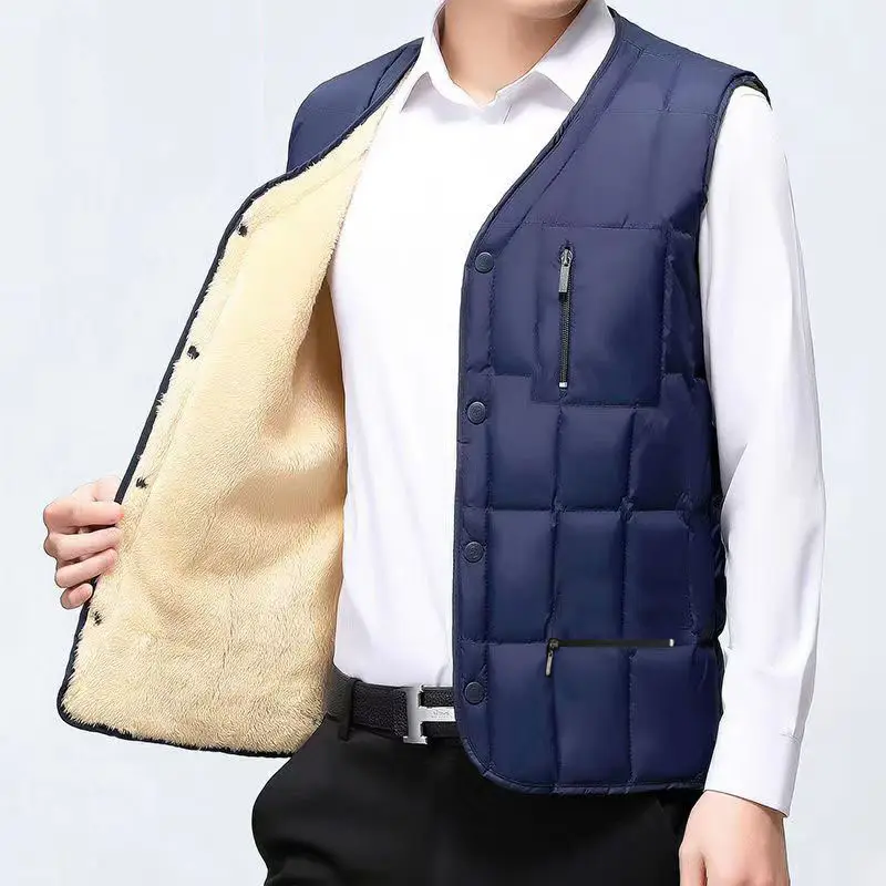 Fleece Lined Men's Vest Black Large Winter Warm - Image 5