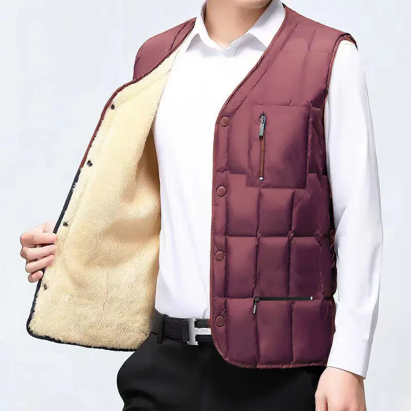 Fleece Lined Men's Vest Black Large Winter Warm - Image 6