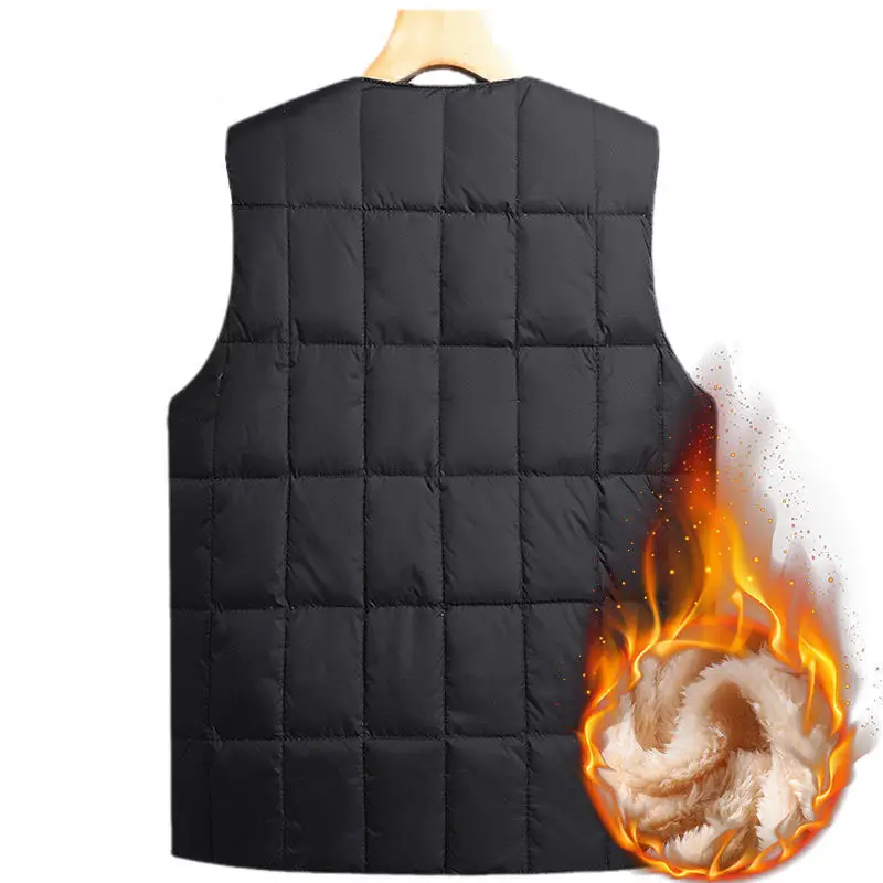 Fleece Lined Men's Vest Black Large Winter Warm - Image 8