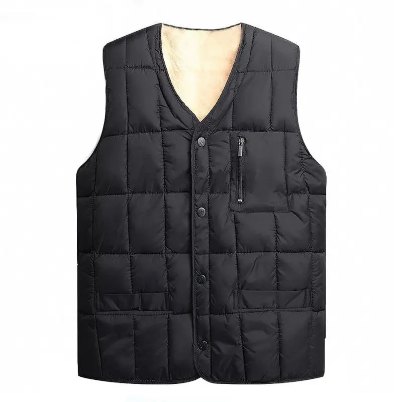 Fleece Lined Men's Vest Black Large Winter Warm - Image 2