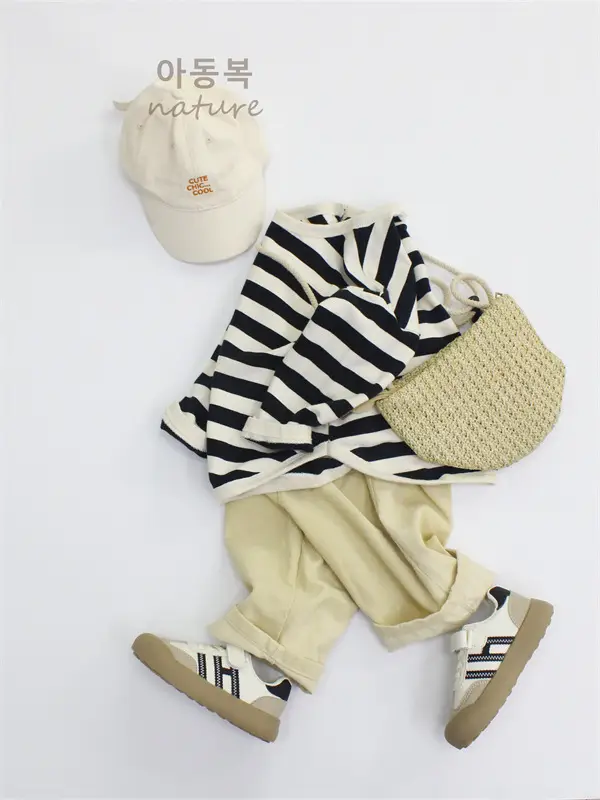 2026 Kids Striped Long Sleeve T-Shirt Brown White - Image 6