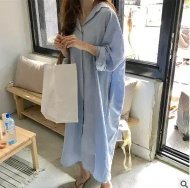 2026 Spring Plus Size Cotton Linen Shirt Dress Set - Image 2