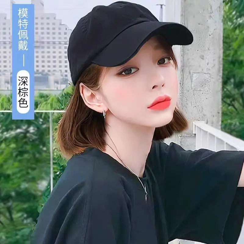 Black Baseball Cap Wave Wig for Women Spring Summer - Image 2