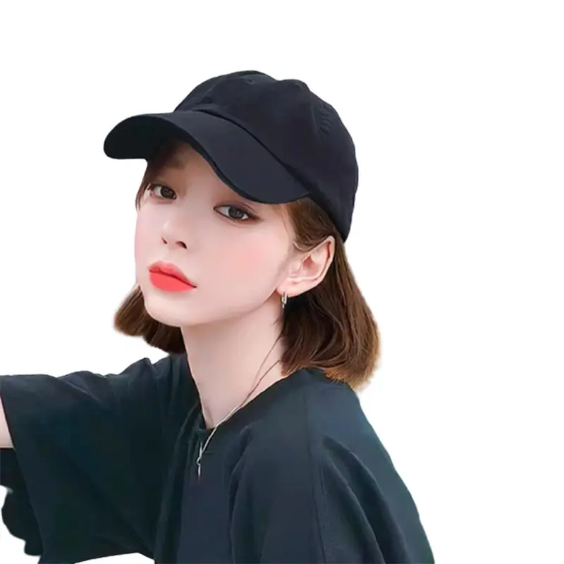 Black Baseball Cap Wave Wig for Women Spring Summer - Image 3