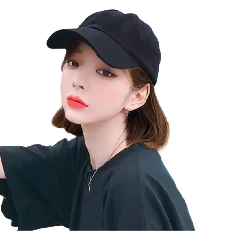 Black Baseball Cap Wave Wig for Women Spring Summer